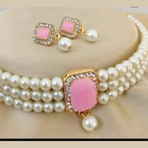 Austrian stone necklace set with earrings